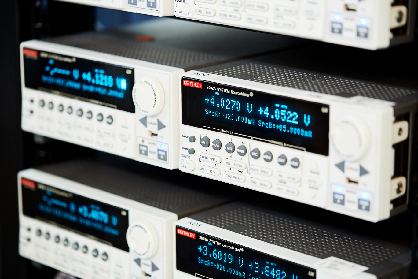Rack of Keithley Power Supplies